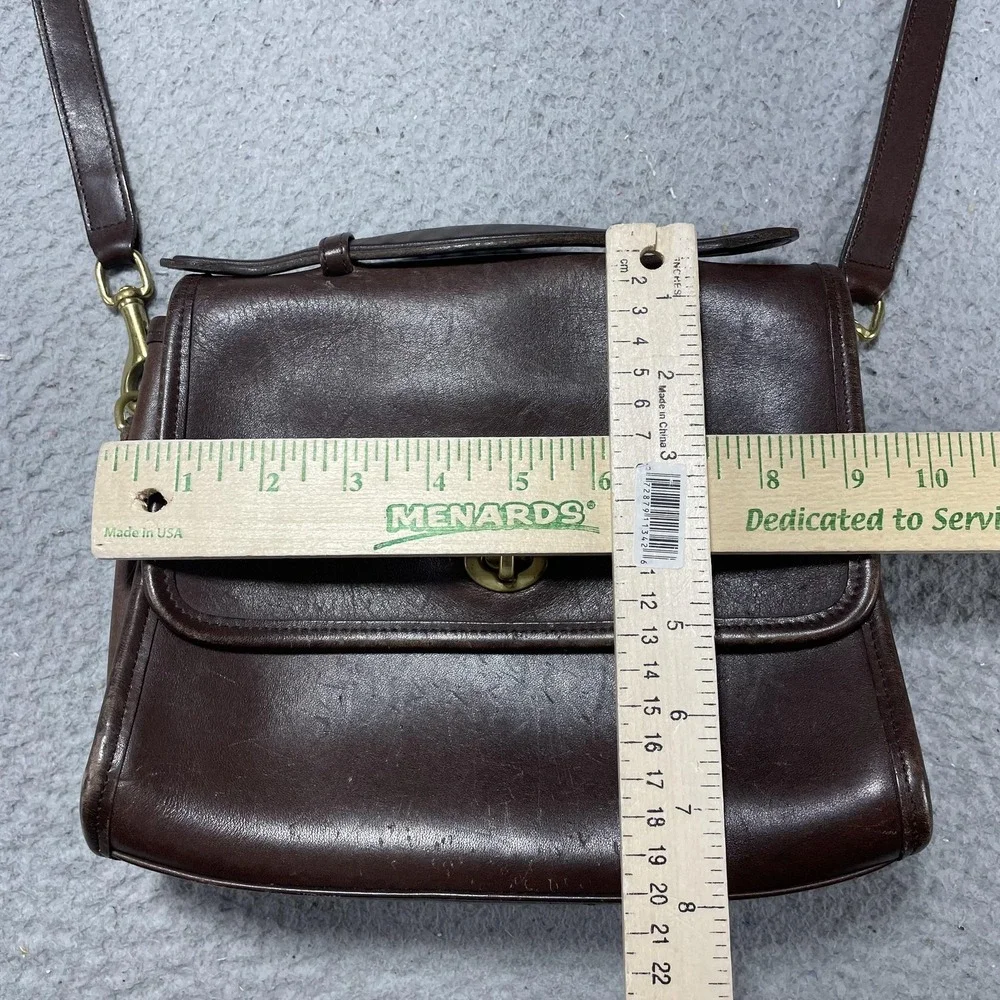Vintage COACH COURT Brown Leather Crossbody Satchel Bag Handbag‎ Purse 9870 USA